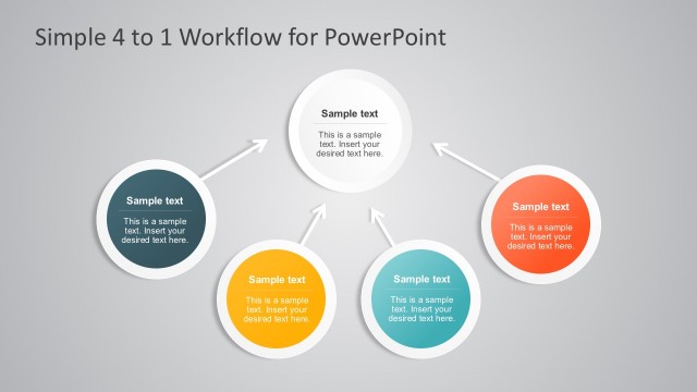 Clean 4-to-1 Workflow Process Diagrams PowerPoint