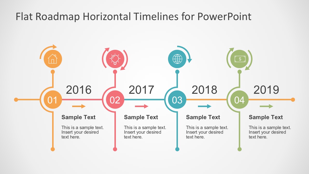 Flat Timelines PowerPoint Templates