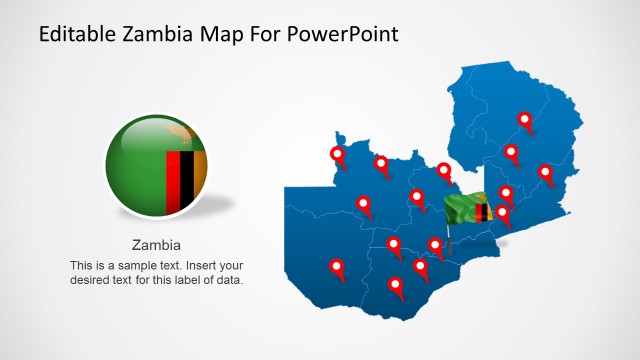 Editable Zambia Map For PowerPoint