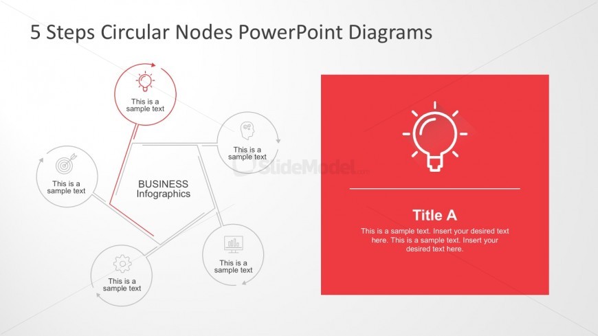 5 Steps Circle Nodes Business Slides
