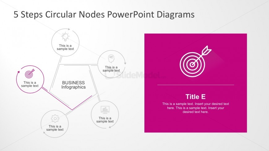 5 Step Process Circle Arrow Diagram Slides