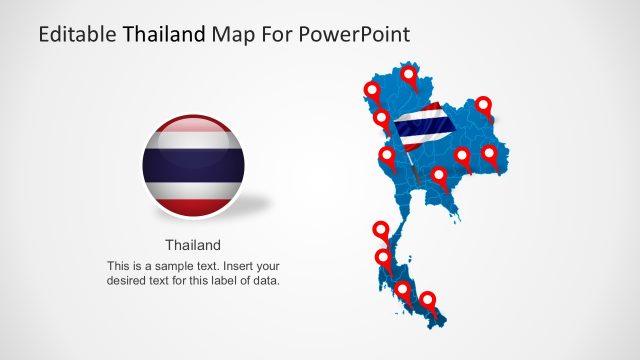 Editable Map of Thailand PowerPoint