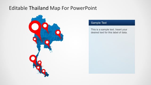 Editable Thailand Map with Cities