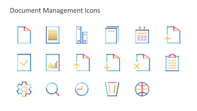17 Icon Slide of Document System Template