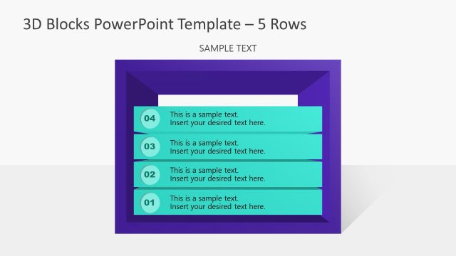 3D Blocks 4 Item PowerPoint Diagram