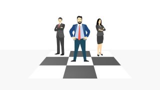 Business Professional Illustration on Checker Board