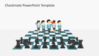 Complete Set Chess Board Game in 3D PowerPoint