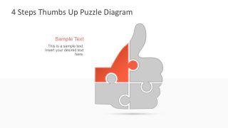 4 Steps Thumbs Up Cool Shapes PowerPoint