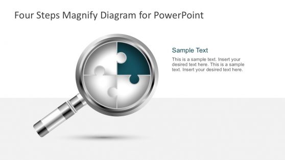 Magnifier Diagram with 4 Steps