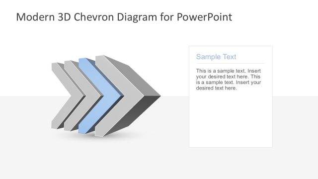 4 Steps 3D Chevron Graphics in PowerPoint