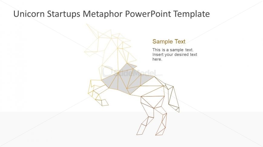 Low Poly Geometric Line Unicorn Figure