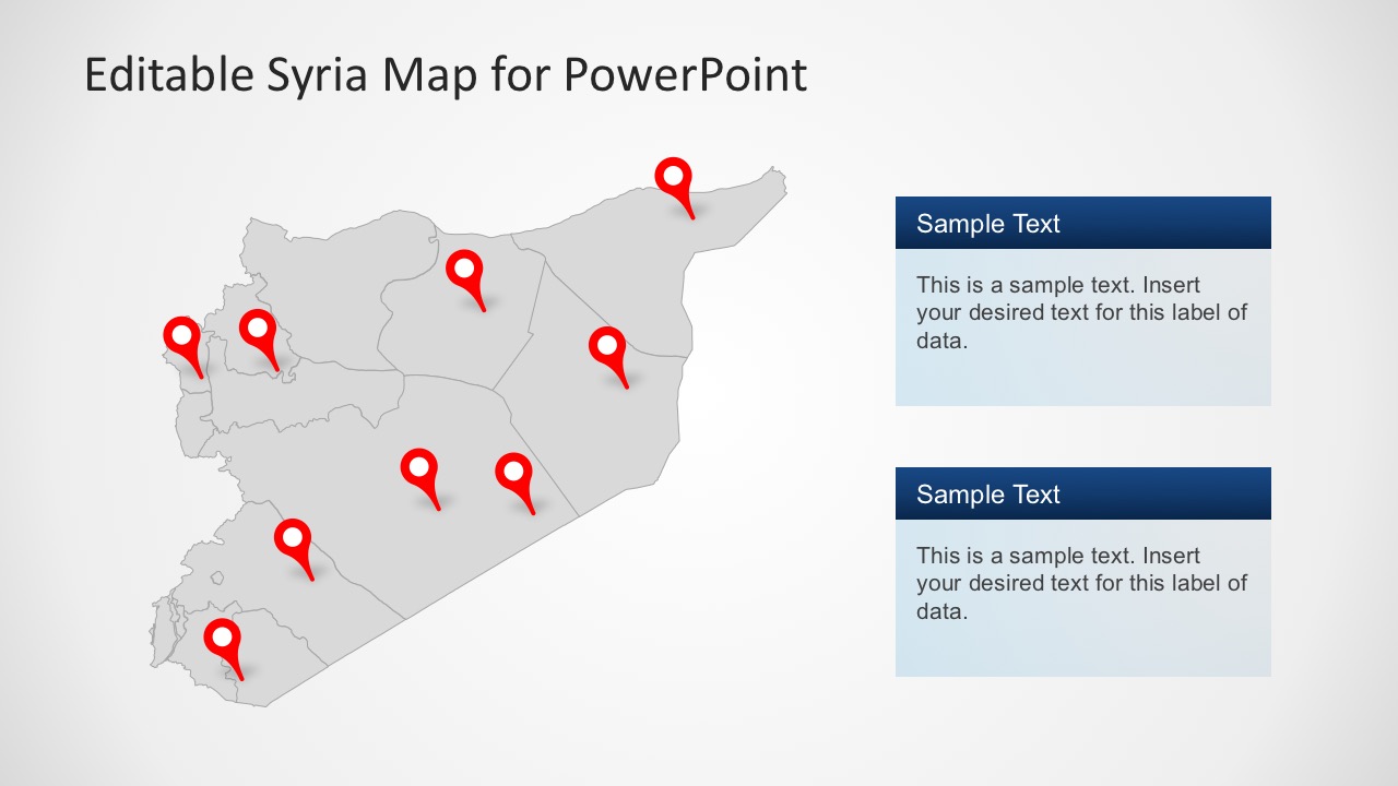Editable map Syria