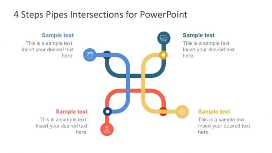 4-Steps Pipe Designed Diagrams PowerPoint