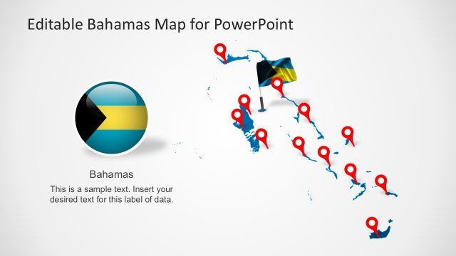 The Bahamas Editable Map for PowerPoint