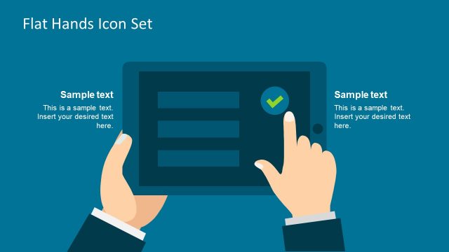 Flat Vector Icon Hand and Tablet Template