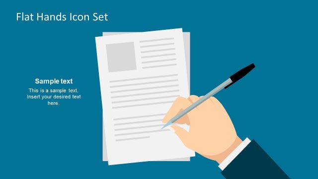 Flat Vector Hands Icon Signing