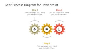 3 Step Gear Process Diagram Slide