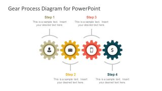 4 Step Gear Process Diagram Slide