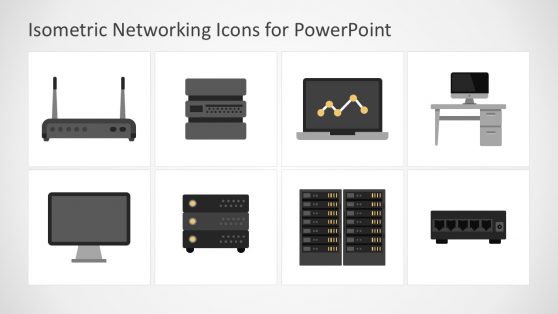 Flat Networking Icons for PowerPoint