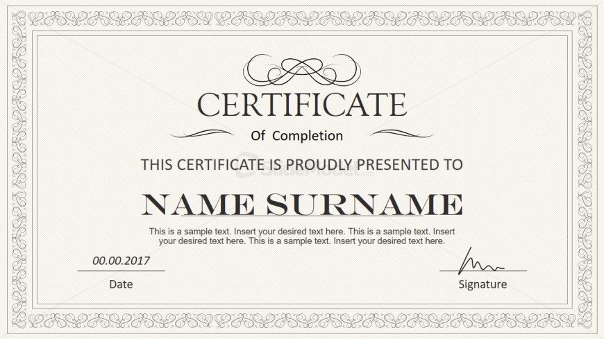 Certificate Layout with Stylish Design