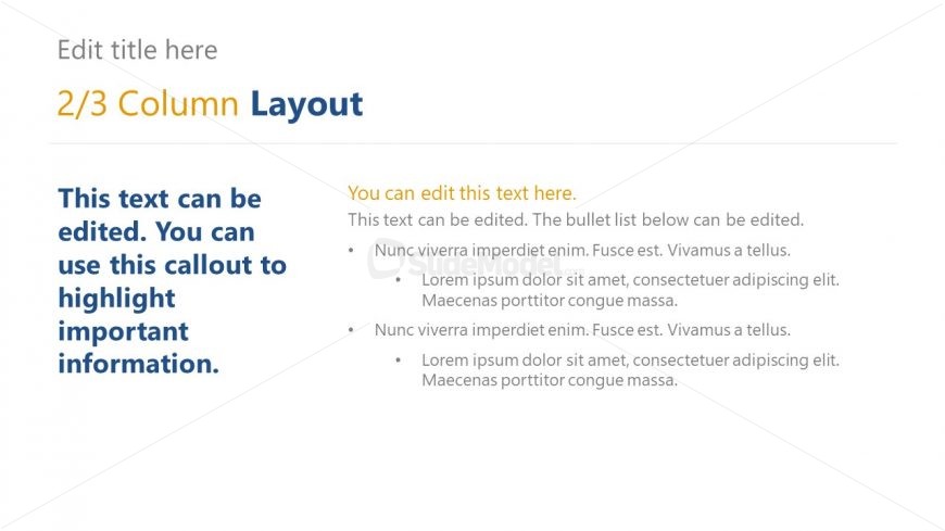 Organizational Details Segmented Layout