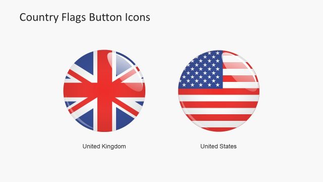 Large Button USA and UK Flag
