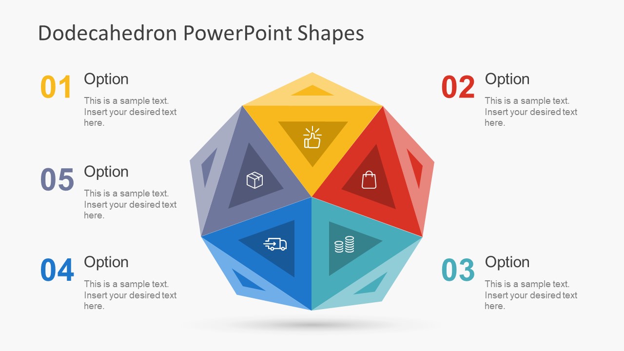 Colorful Dodecahedron Diagram 5 Segments