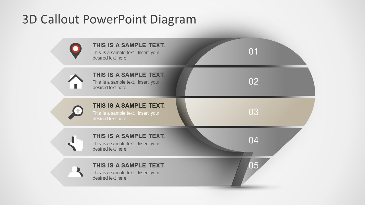 3D Callout PowerPoint Diagram - SlideModel