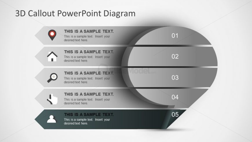 Slide of Five Column Infographic Diagram