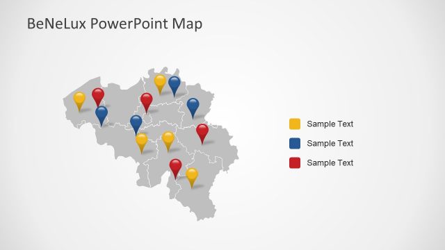 Colorful Location Markers on Map Template