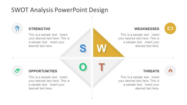 PowerPoint Template of Diamond Shape SWOT