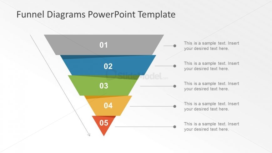 Five Step PowerPoint Funnel Chart