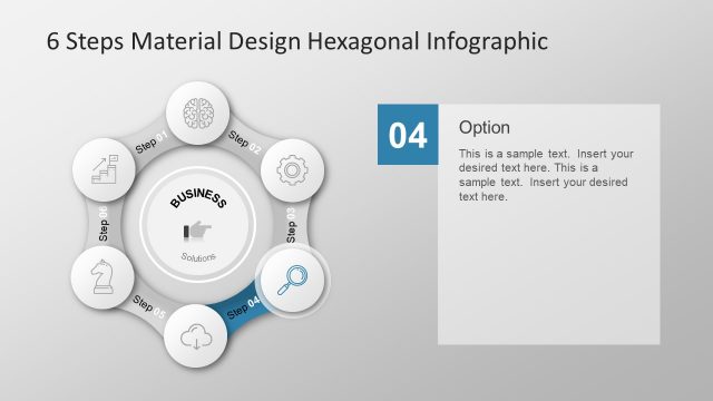 Six Step PowerPoint of Infographic Hexagonal