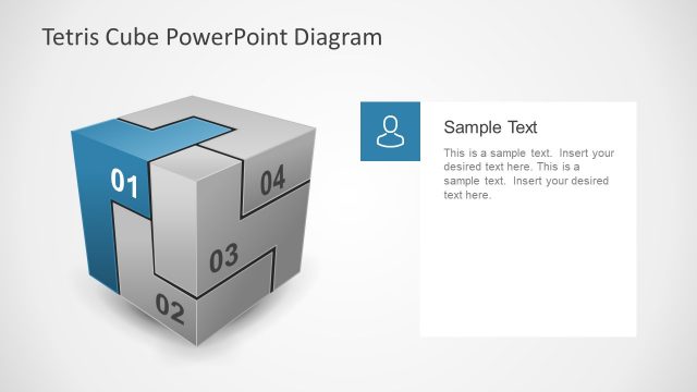 4 Step Diagram of 3D Tetris Cube