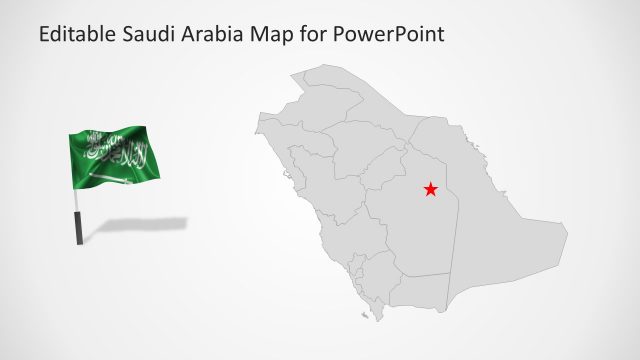 Flag Pole and Map of Saudi Arabia Slide