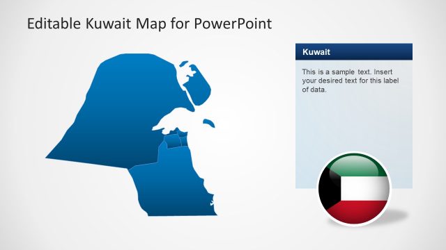 Blue Demographic Map of Kuwait PPT