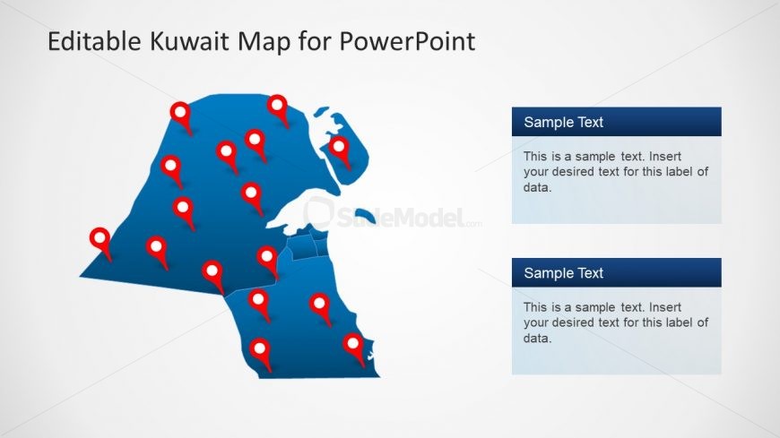 Editable Infographic Map with Location Pins