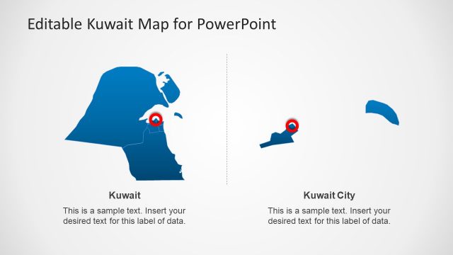 Demographic Map Kuwait Country and City Slide