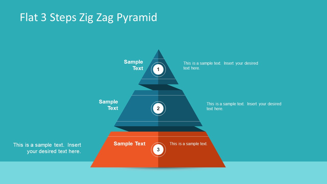 Pyramid Diagram ZigZag Flat Design