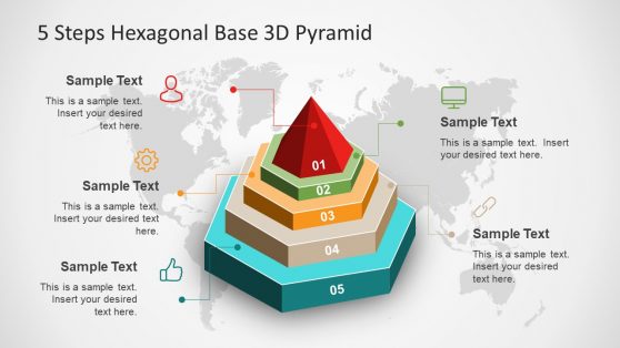 5 Steps Hexagonal Base 3D Pyramid