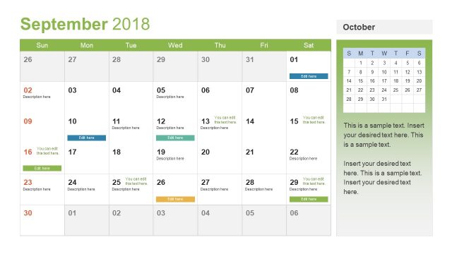 Shareable PowerPoint of Calendar for 2018