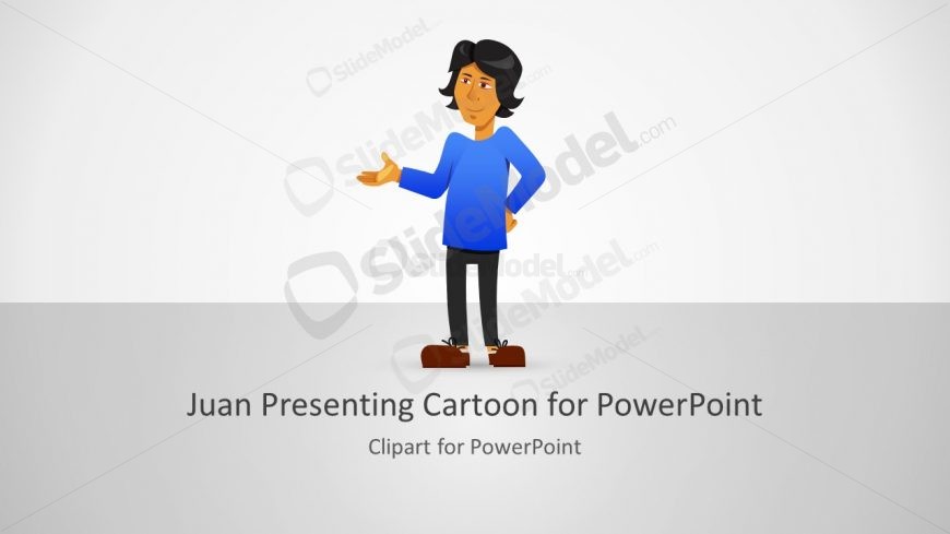 Clipart Cartoon of Presenting Juan
