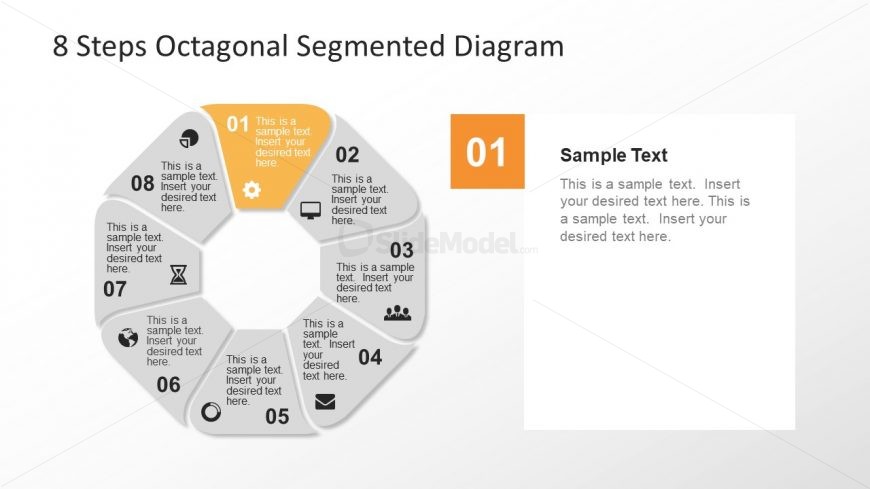 Gear Icon Slide of Rounded Segmented Shape