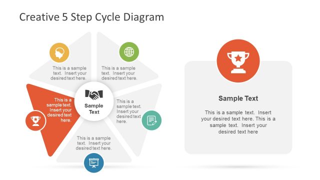 Triangular Segments of 5 Step PowerPoint