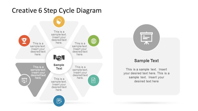 Creative PowerPoint Cycle of 6 Step