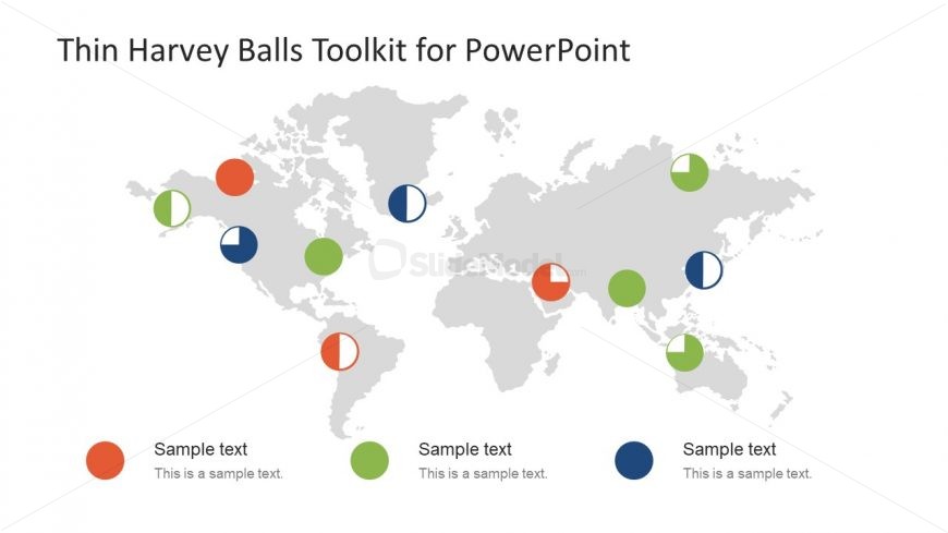 World Map Template with Circular Icons