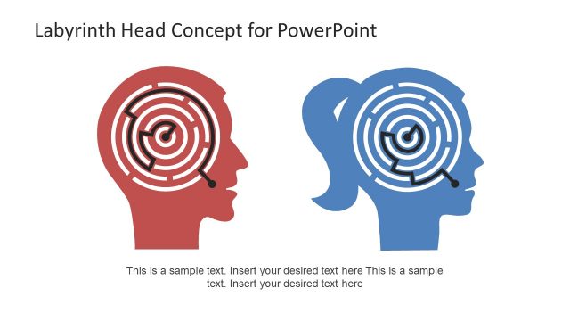 PowerPoint Head Concept Labyrinth Shapes
