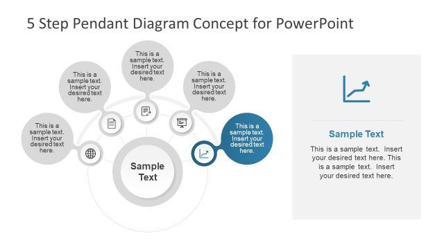 5 Step Process Flow Pendant Concept PPT
