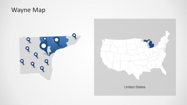 Editable Map of PowerPoint for Detroit
