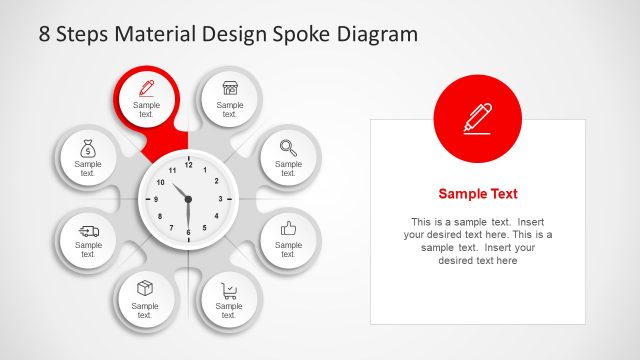 Circular 8 Steps of Material Design PPT